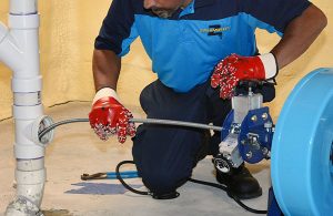 Z PLUMBERS servicing floor drain