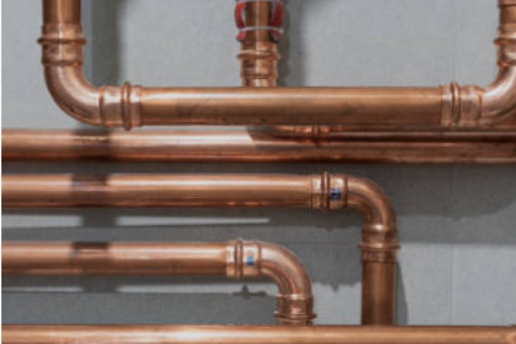 Copper Piping on a Home