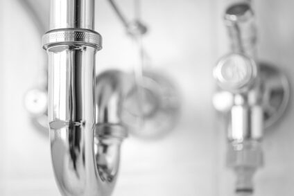 Metal plumbing pipes.