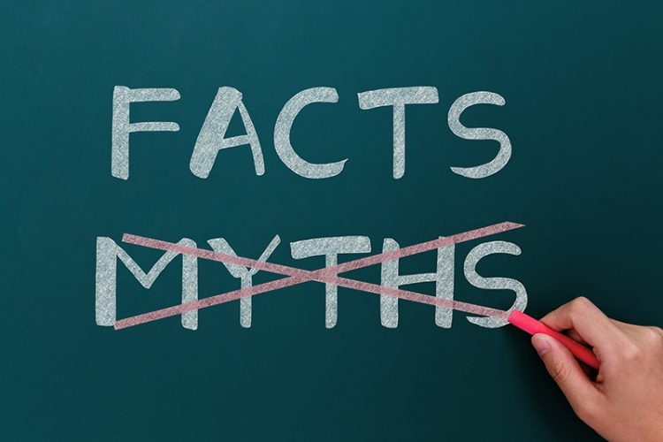 fact vs myth conceptual image.