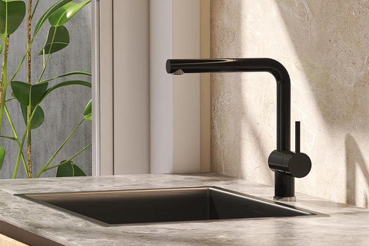 Modern kitchen faucet.
