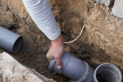 Pipe Installation Stock Photo for Sewer Plumbing Services