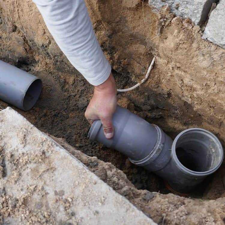 Pipe Installation Stock Photo for Sewer Plumbing Services