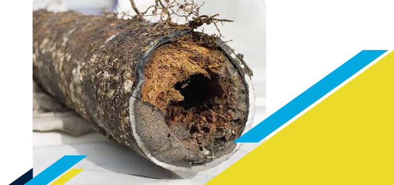 Photo of a clogged pipe