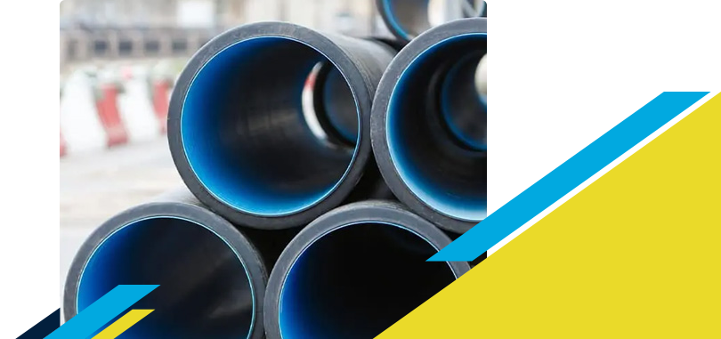 Stack of lined and coated pipes